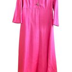 Sandra Sage Vintage Bow Satin Pink Long Opera Coat Jackie Kennedy Style 60s Photo 7