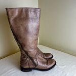 Steve Madden Abby Riding Boots Tan Leather Moto Zipper Distressed Women’s 5.5 Photo 2