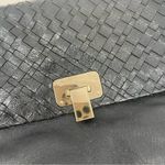 Elliott Lucca Black Leather Crossbody Bag Pebbled Woven‎ Convertible Photo 4