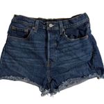 Levi's  501 Denim Shorts High Waisted Frayed Hem Dark Wash Women's size 29 Photo 0