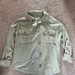 Hippie Rose  Green Button Down Shirt with Adjustable Sleeves Photo 0
