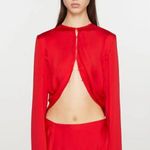 Acne Studios Long Sleeve Blouse in Bright Red 42 New Womens Silk Top Photo 13
