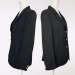 Vintage Stanley Blacker Wool Blazer Black Gold Crest Buttons Size 14 Size M Photo 3