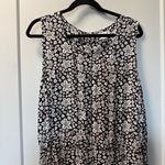 Christopher & Banks Christopher &‎ Banks Black White Floral Blouson Sleeveless Dress Zip Back 1X Photo 1