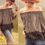 Anthropologie Vanessa Virginia Augusta Boho Off the Shoulder Lace Trim Top Small Photo 1