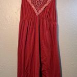 Mine Red Backless Dress with Pink Lace Mini/Midi Sleeveless SZ M elegant Luxury Size M Photo 0