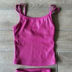 Carbon 38  Magenta Pink Ribbed Sparkly Workout Set Size: XS Photo 4