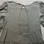 American Eagle  Womens XS Long Sleeve babydoll‎ Blouse Olive Green Open Back Boho Photo 11