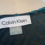 Calvin Klein Green Burnout Velvet Animal Print Faux Wrap Dress Photo 8