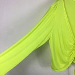 Good American Electric Lime V-Neck Ruched Drawstring Crop Top Plus Size 28 Photo 10