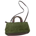 Relic  Green Suede Brown Leather Floral Handle Crossbody Bag SKU 7056 Photo 0
