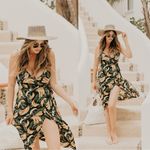 Show Me Your Mumu SMYM • Meghan Wrap Dress sundress Gone Bananas print tropical beach hi low Photo 11