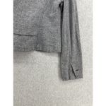 Zinc  Women's Blazer Knit Micro Chevron Gray Medium Knit Linen Blend Long Sleeve Photo 3