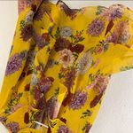 Belle Sky ruffle key hole chocker long sleeve floral blouse women’s Size XLarge Photo 5