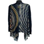 Desigual  Open Front Lightweight Drape Top Rhinestone Stud Embellished XL New Photo 3