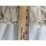 Sim & Sam Cropped Halter Top Beige Linen Blend Puff Sleeve Smocked Size Medium Photo 9