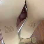 Off White Satin Strappy Jeweled Heels Size 7 Photo 12