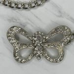Womens Rhinestone Butterfly Chain Belt Silver Tone Chunky XS/Small ✨ Photo 1