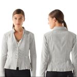 White House | Black Market Silver Gray Velvet Military Style Jacket (00) Photo 2