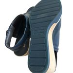 CAMPER Navy Blue Leather Peeptoe Wedges Size 37 Photo 6