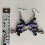 Cartoon Broomstick Witch Acrylic Earrings For Halloween Party Decor Gothic Style Black Photo 6