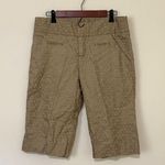 Anthropologie NWOT  Idra Linen Gold Medallion Print Bermuda Shorts Pockets Size 8 Photo 0