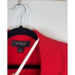 St. John Womens Cardigan Red Ruffle Wool Open Front Long Sleeve Sweater Size 6 Photo 7