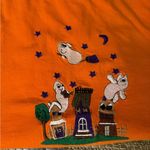 Vintage Malarkey Womens Halloween Shirt Orange Long Sleeve Embroidered Photo 2