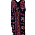 Angie  Maxi Dress Black Bohemian Paisley Print Sleeveless Casual Sundress Size S Photo 0