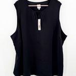 Nic+Zoe  Easy Keyhole Top Size 3X NWT Blouse Black Plus Curvy Office Work Basic Photo 1