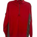 Ping long sleeve red and charcoal gray accent 1/4 zipper pullover golf shirt Red Size L Photo 0