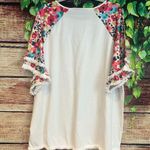 Free People Boutique Fringe Short Sleeve Shirt Blouse Top 4XL Plus Boho Floral Cheetah Print Photo 4