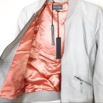 Michael Stars grey leather Moto jacket Photo 10