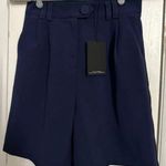 4th & Reckless Zane Trouser Shorts High Rise Pleated Navy, Size 6, B80 Photo 0