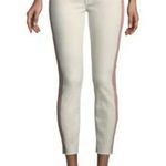 Mother the looker ankle fray white with pink stripe jeans 26 Photo 0