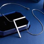 Silver Initial Pendant Necklace Letters A Photo 2