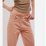 AGOLDE NWOT X FREE PEOPLE Pink Salt Criss-Cross Upsized Jeans Photo 0