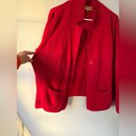 Notations VTG  Knit Cotton Vibrant Red Cardigan Sweater Buttons Thick Warm XL Photo 3