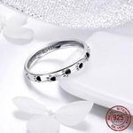 Sterling Silver SIZE 5 925  Stackable Dog Cat Footprints Ring Photo 2