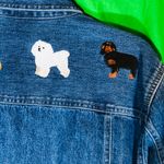 Bill Blass BLASSPORT Embroidered Dogs Denim Jacket Size XL Photo 4
