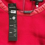 RW Runway Paris Dress Red Cap Sleeve Faux Leather Trim Career Dress Medium NEW Photo 8