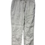 Nicole Miller Gray Linen Straight Leg Loose Fit Drawstring Pant Small EUC Photo 0