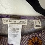 The Muses Lounge Purple Floral Stripe Knit Tunic Top Womens XL Flare Sleeve Boho Photo 3