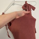 Urban Outfitters Rose Marie Tie Shoulder Mini Dress Mauve Ribbed Sweater Bodycon Photo 6