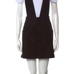 Maje Ritana Pinafore Jumper Skirt Skirtalls Strap-Detail Black Denim Overalls M Photo 3