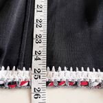 Misook  Black Poppy Red White Crochet Trim 3/4 Sleeve Cardigan Jacket Size Large Photo 8