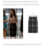 Banana Republic  Sloan Pencil Skirt Black White Stripe Size 4 Photo 1