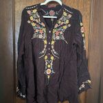 Johnny Was  Boston Embroidered Tunic Top Eggplant Size L Photo 1