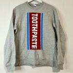 Toothpaste Women’s Sweatshirt Grey Red Blue Size Medium EUC Casual Costume Gray Photo 0