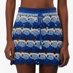 Farm Rio  Crocheted Striped Cotton Miniskirt Photo 0